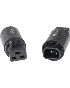 Premium Silver IEC Adapter - 15Amp to 20Amp (Carbon Fiber)