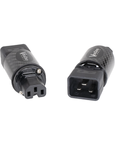 Premium Silver IEC Adapter - 20Amp to 15Amp (Carbon Fiber)